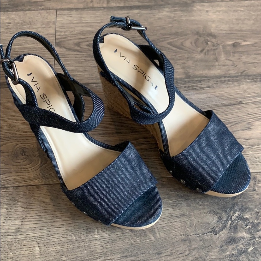 Via Spiga Denim wedges